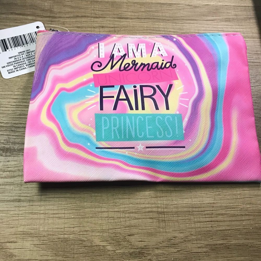 Pink and Blue Mermaid Fairy Makeup Pouch Bag